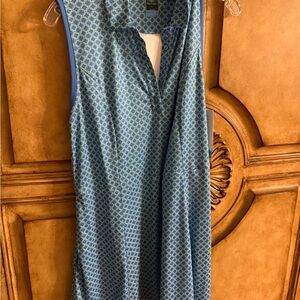 Athletic Blue and Yellow Patterned Sleeveless Dress